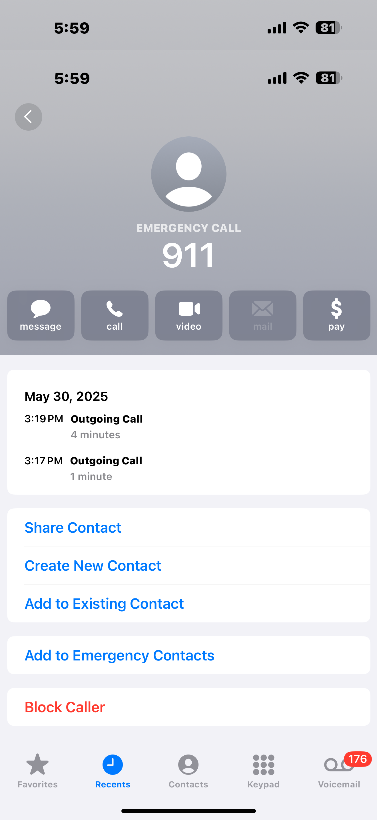 911 call log