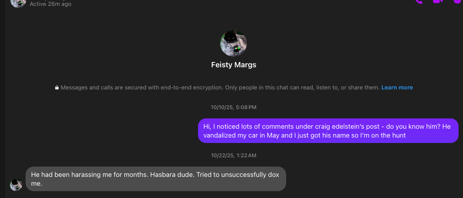 Pattern of harassment and doxxing