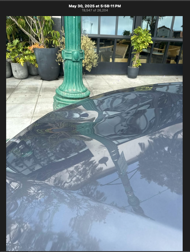 Hood damage with timestamp